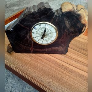 Vintage lanshire raw wood mantle clock